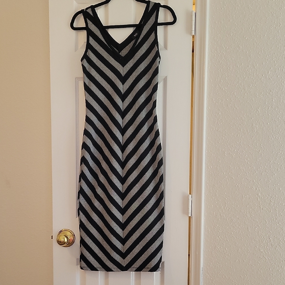 Mossimo Black and Gray Striped Dress